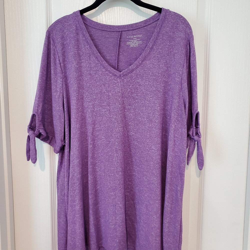 Purple top with tie sleeves